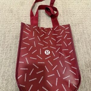 Lululemon Athletica Red Logo Shopping Bag